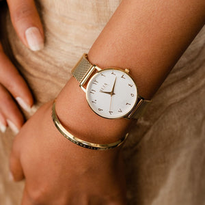 Nur | Gold Mesh Watch